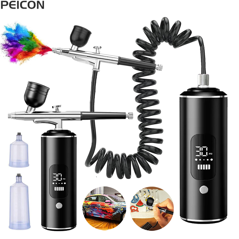 Aerógrafo con compresor, aeróg - Airbrush Compressor Kit reseña y precio
