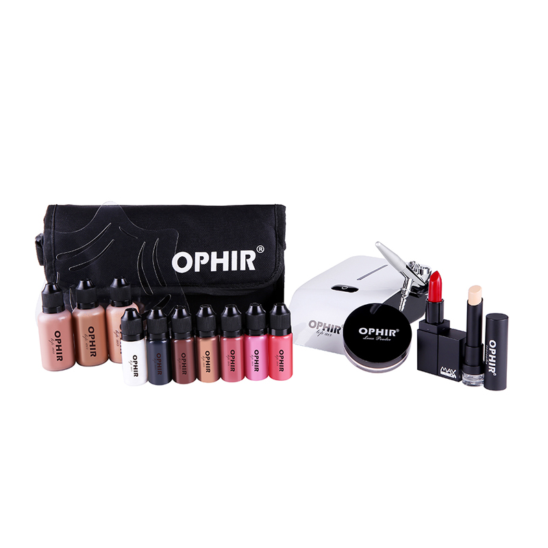 OPHIR-Juego de maquillaje prof - Airbrush Compressor Kit reseña y precio