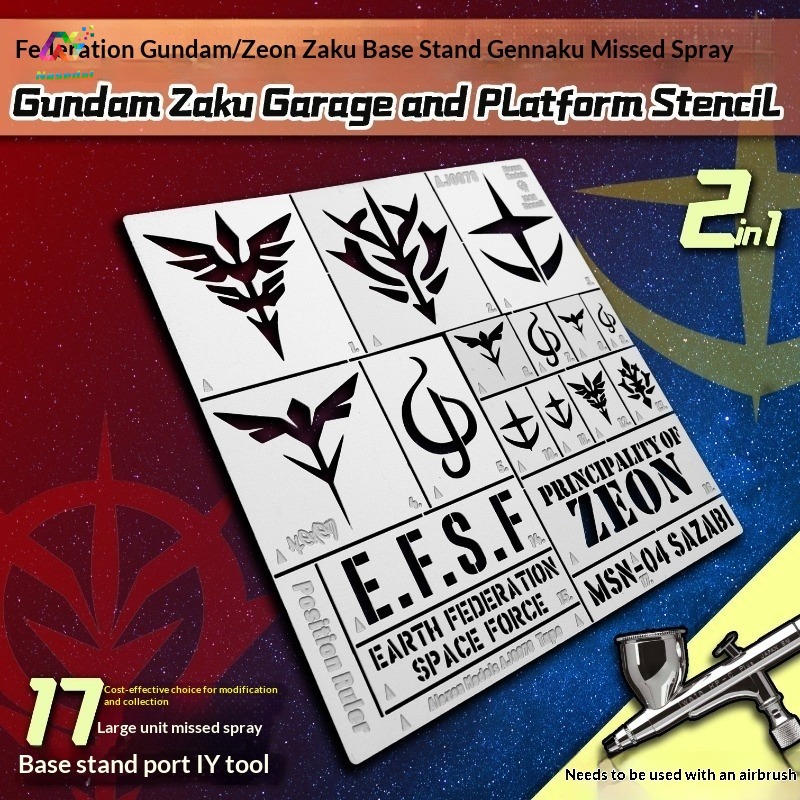 Plantilla de aerógrafo de acer - Gundam Model Mg reseña y precio