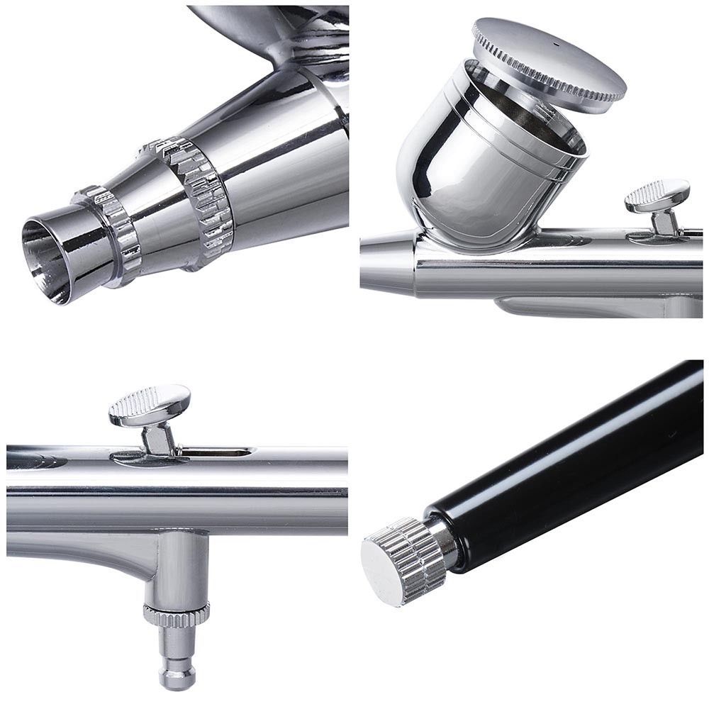 Mini aerógrafo de doble acción - Airbrush Compressor Kit reseña y precio