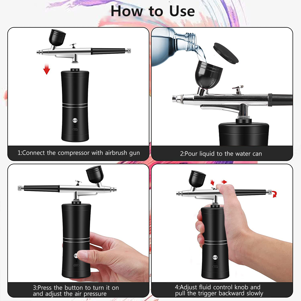 Aerógrafo para uñas con compre - Airbrush Compressor Kit reseña y precio