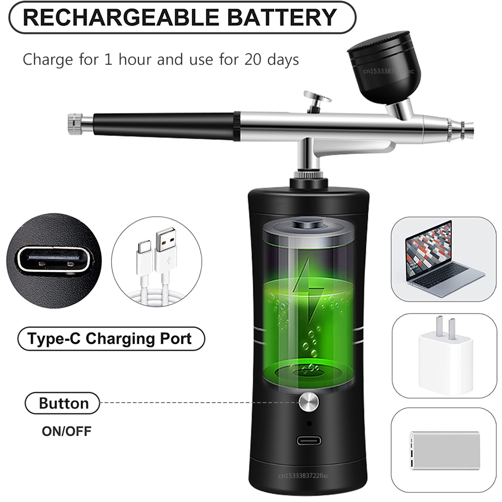 Aerógrafo para uñas con compre - Airbrush Compressor Kit reseña y precio